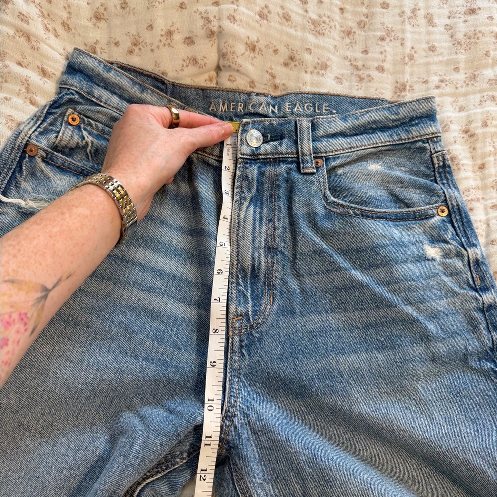 American Eagle Ripped Straight-Leg Blue Jeans - Picture 7 of 8